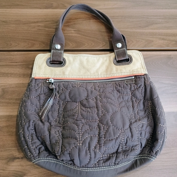 Fossil Brown and Tan Quilted Shoulder Bag - Picture 2 of 12